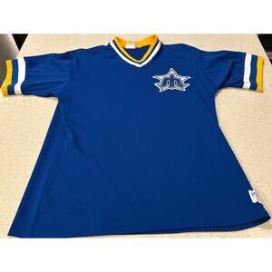 Vtg 1980s Seattle Mariners Batting Practice Jersey Majestic 1984 RARE Trident
